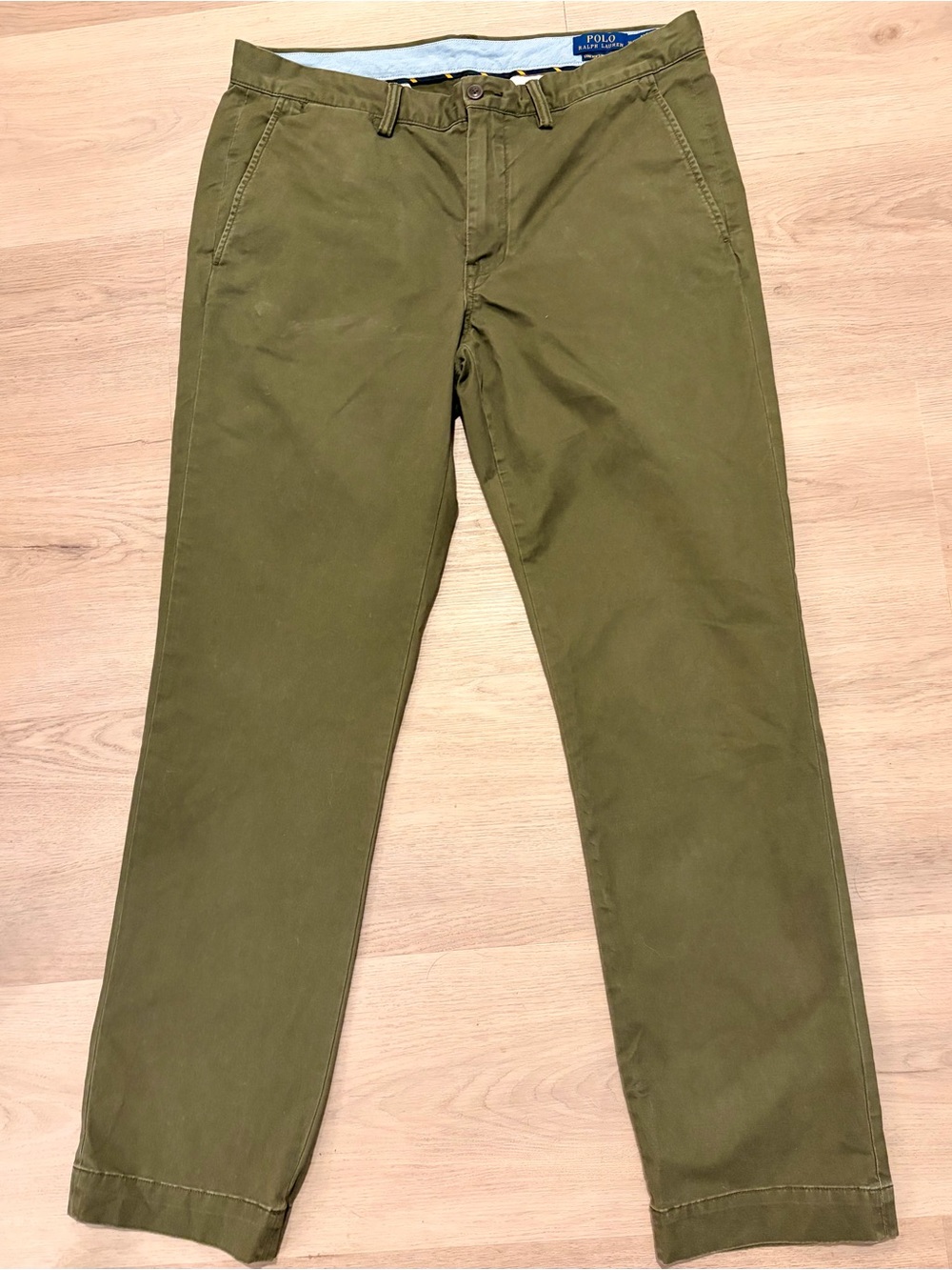 Polo Ralph Lauren Chino Pants Men’s 34x32 Olive Green Stretch Straight Fit
